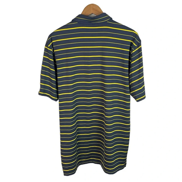 PO770 Men’s Dunning Golf Brand Striped Stretch Performance Polo Shirt L - Picture 4 of 5